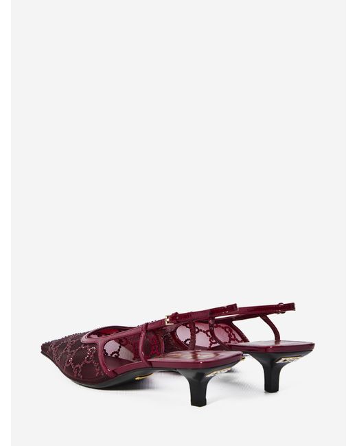 Dcollet Slingback Con Cristalli Gg di Gucci in Pink