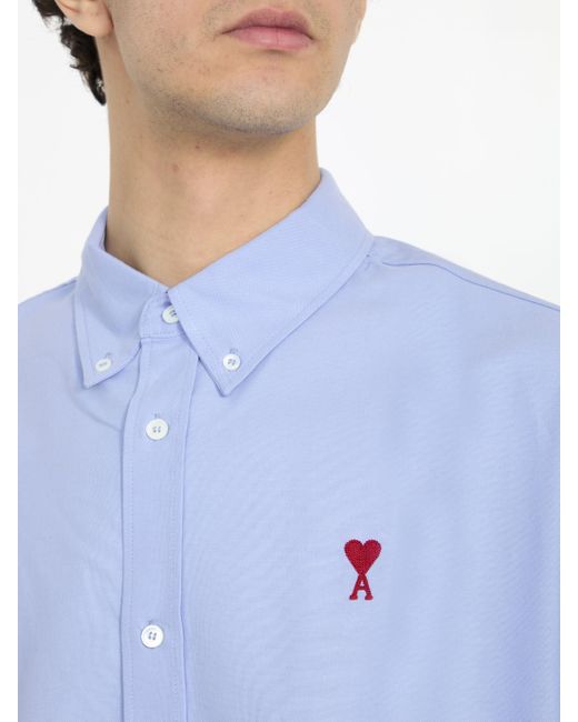 AMI Blue Ami De Coeur Shirt for men