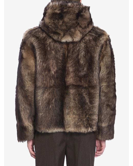 Yves Salomon Brown Lamb Fur Jacket for men