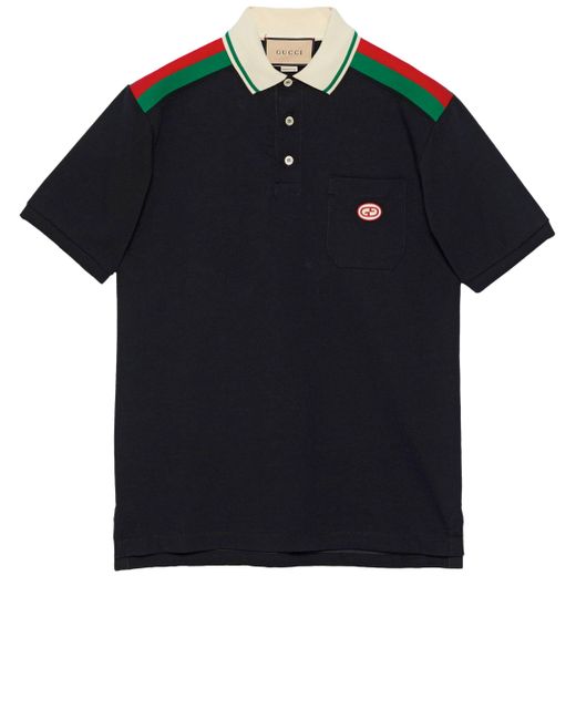 Gucci Black Interlocking G Polo Shirt for men