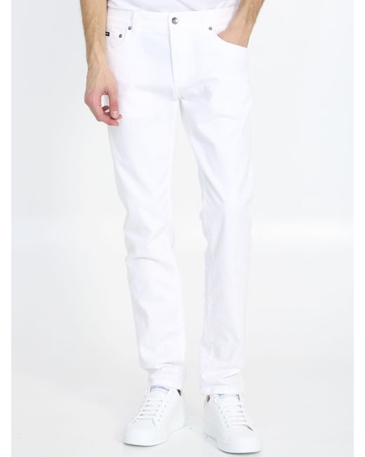 Dolce & Gabbana White Denim Jeans for men