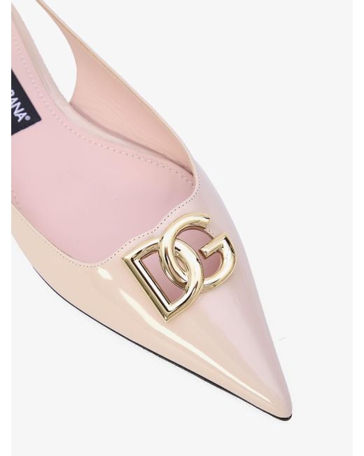 Dolce & Gabbana Pink Shiny Leather Ballerinas