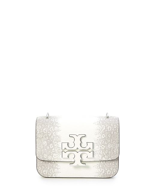 Tory Burch White Eleanor Lizard Small Bag