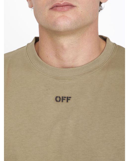 Off-White c/o Virgil Abloh Natural Off Stitch Tshirt for men