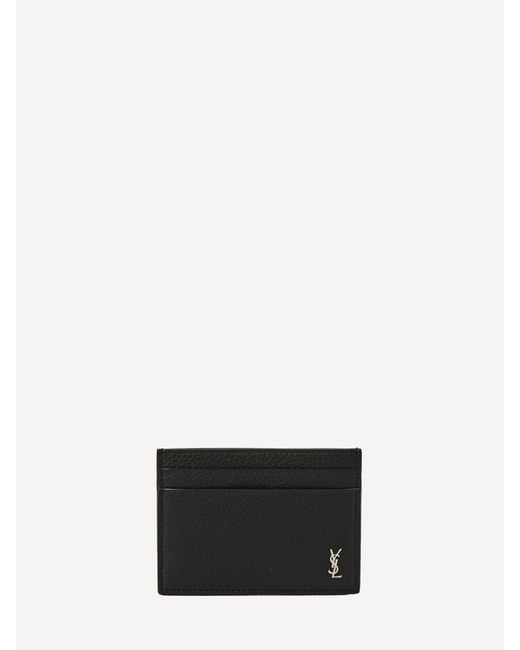 Saint Laurent White Tiny Cassandre Card Holder for men