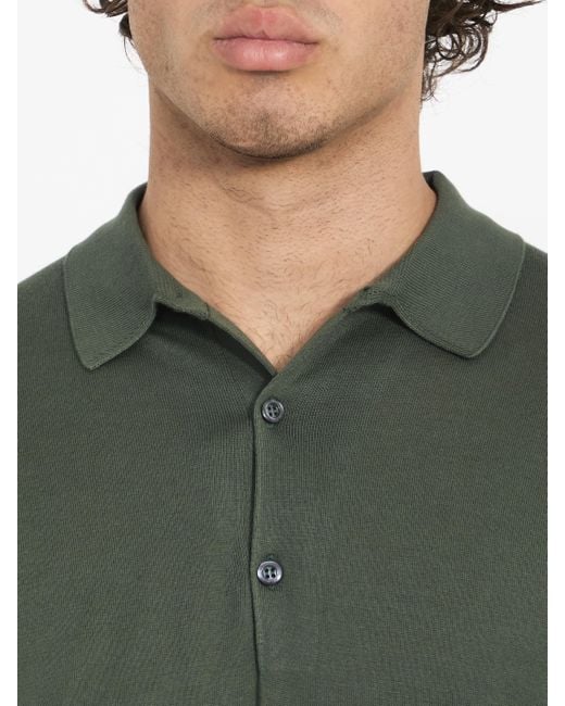 John Smedley Green Adrian Polo Shirt for men