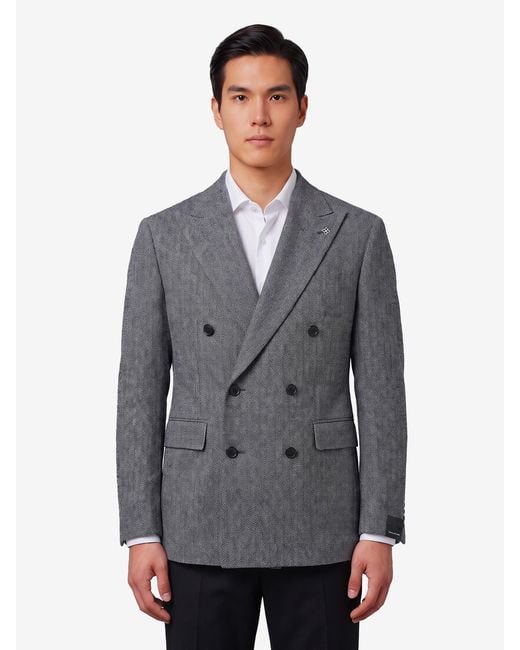 Tagliatore Gray New York Doublebreasted Virgin Wool And Cashmere Jacket for men
