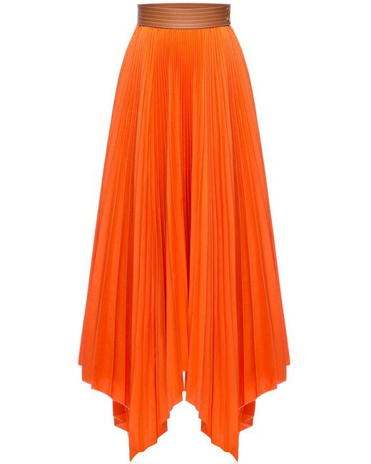 Loewe Orange Pleated Skirt