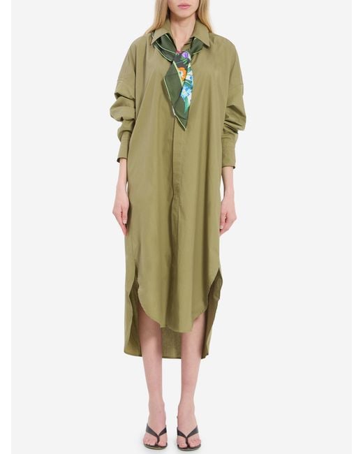 Frankie Shop Green Bloom Organic Cotton Shirt Dress