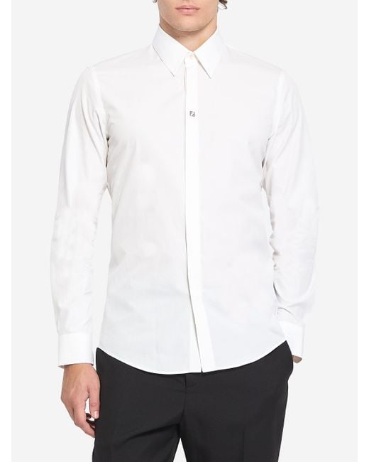 Fendi White Cotton Shirt for men