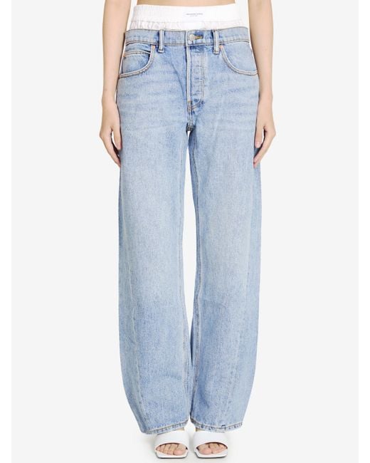 Alexander Wang Blue Jeans With Prestyled Boxer