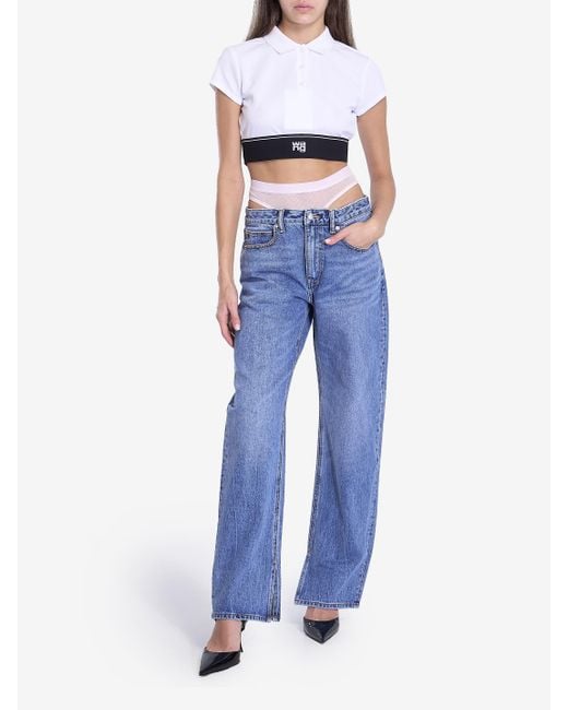 Jeans Con Slip Integrati di Alexander Wang in Blue