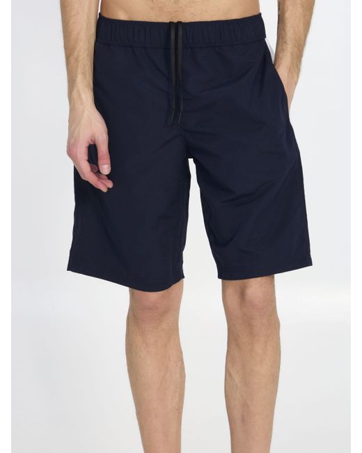 Palm Angels Blue Overlogo Swimshorts for men