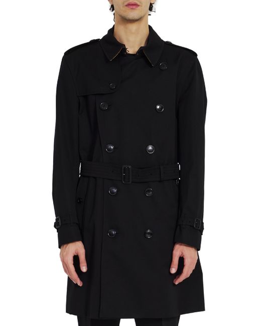 Burberry Black Heritage Kensington Medium Trench Coat for men