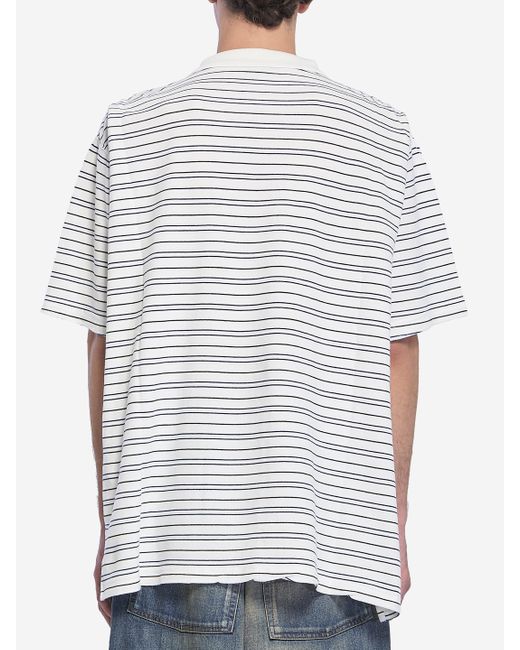 Balenciaga White Polo With Striped Pattern, for men