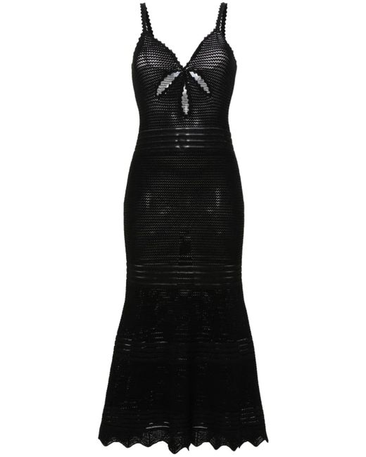 Self-Portrait Black Semi-Transparent Dress