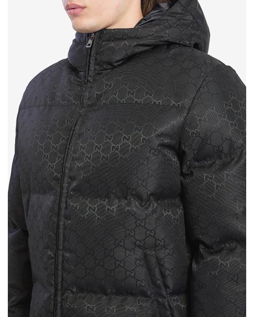 Piumino Imbottito Gg Monogram di Gucci in Black da Uomo