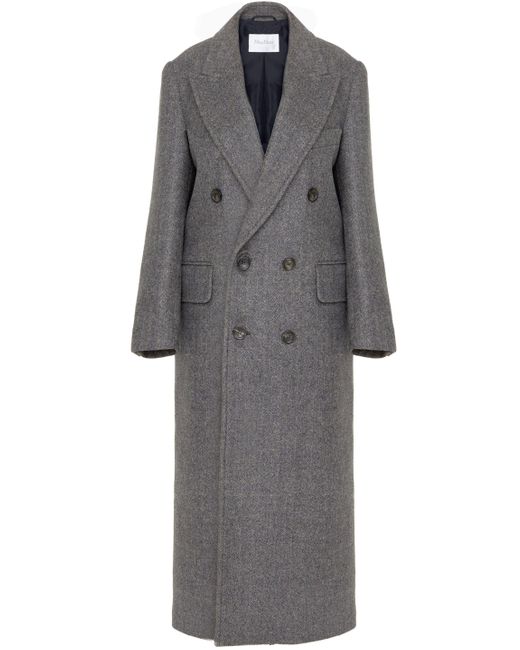 Max Mara Gray Excess - Men's Style Coat In Wool