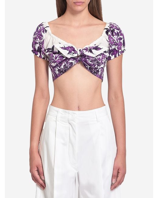 Dolce & Gabbana White Top With Maiolica Print