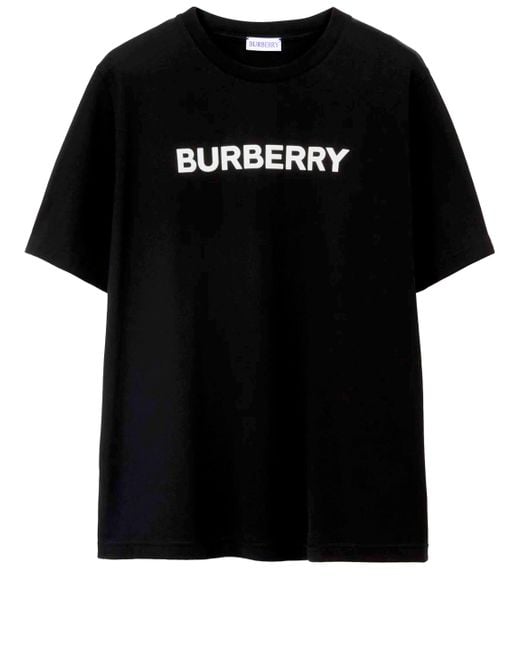Burberry Black Crew Neck T Shirt With Logo