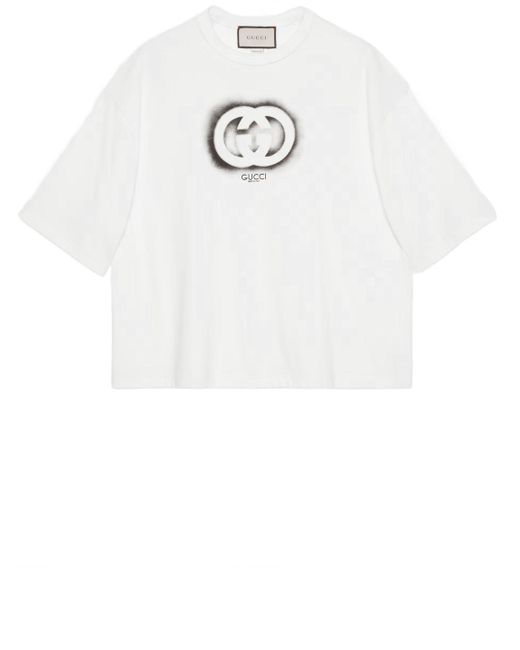 Gucci White Cotton Jersey Tshirt for men