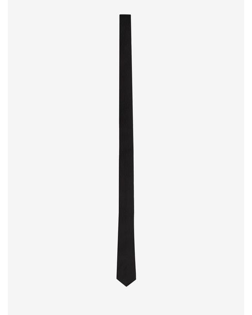 Saint Laurent White Monogram Slim Tie for men