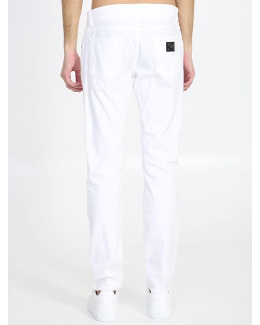 Dolce & Gabbana White Denim Jeans for men