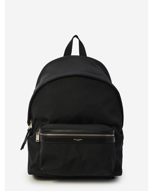 Saint Laurent Black City Canvas Backpack for men
