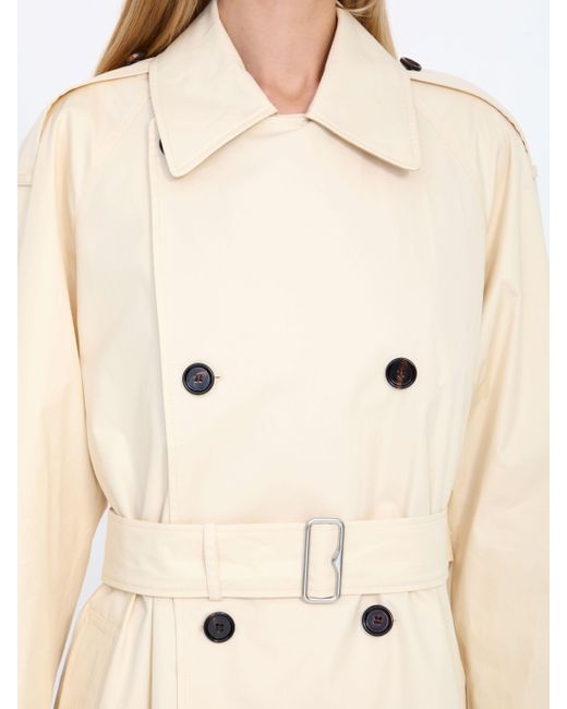 Trench lungo in gabardine di Burberry in Natural