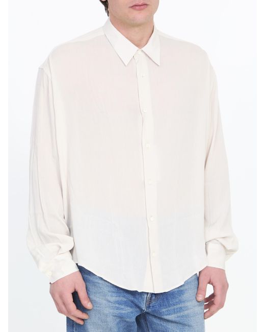 AMI White Viscose Shirt for men
