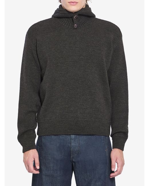 Lemaire Gray Hooded Sweater for men