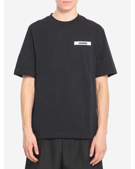 Jacquemus Black Gros Grain Tshirt for men