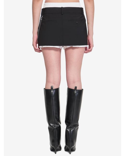 Alexander Wang Black Pre-Styled Pleated W/Chain' Skort