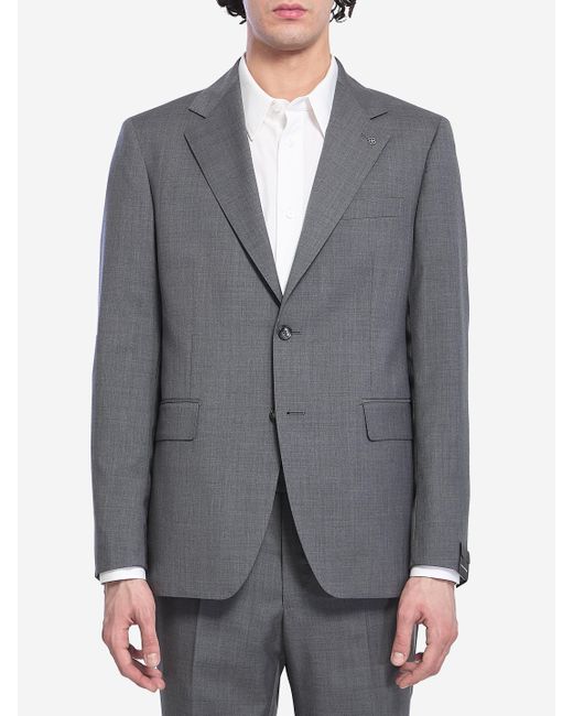Tagliatore Gray Virgin Wool Twopiece Suit for men