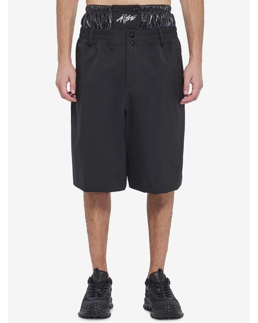 Moncler x A$AP ROCKY Black Awge Bermda Shorts for men