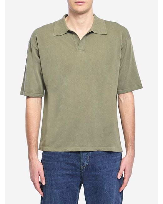 Roberto Collina Green Cotton Polo Shirt for men