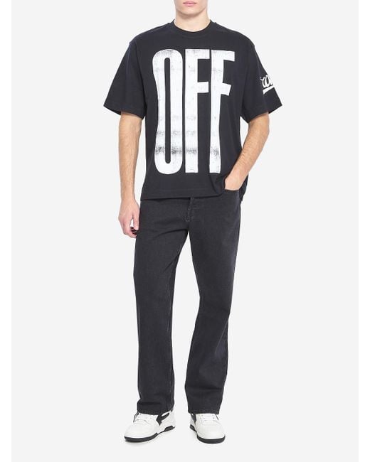 Tshirt Big Off di Off-White c/o Virgil Abloh in Black da Uomo