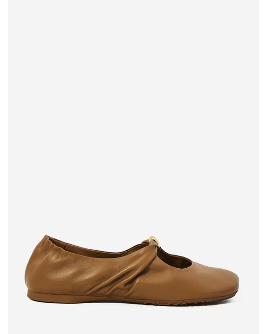 Loewe Brown Pebble Ballerina Flats