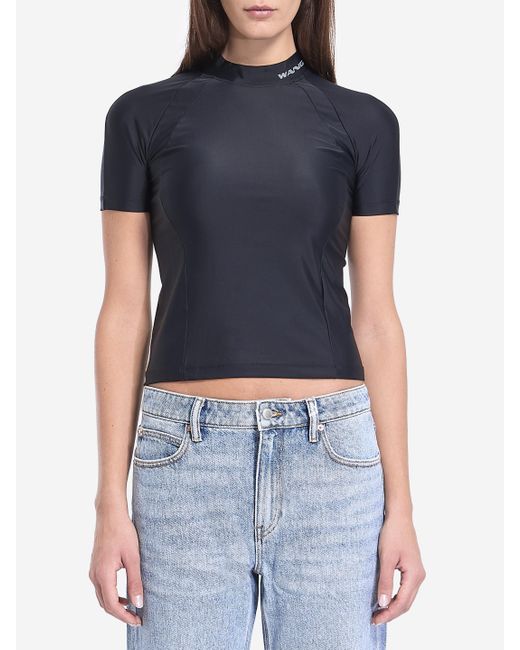 Alexander Wang Blue Rash Guard Tshirt With Logo