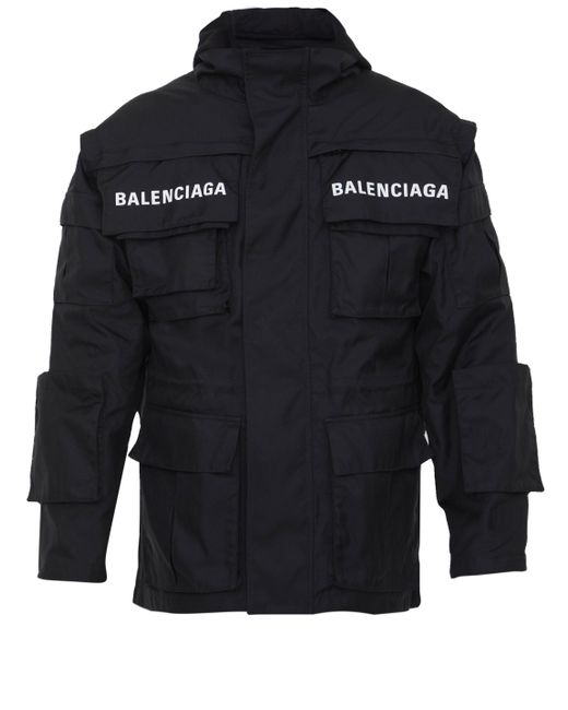 Balenciaga Black Oversized Parka In Technical Fabric for men