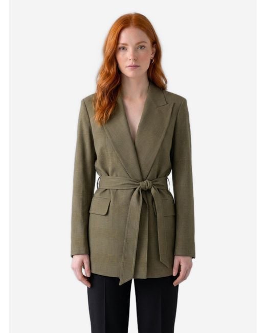 Max Mara Green Peaked Lapel Dressing Gown Jacket