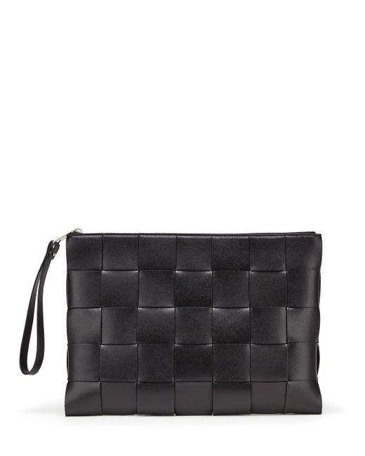 Bottega Veneta Leather Pouch in Black for Men | Lyst