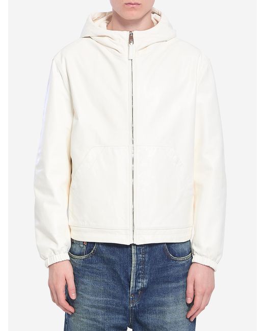 Dolce & Gabbana White Reversible Leather Jacket for men