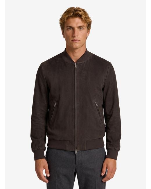 Arma Black Didier Suede Bomber Jacket for men