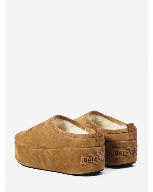 Balenciaga Brown Alaska Soft Platform Sabots