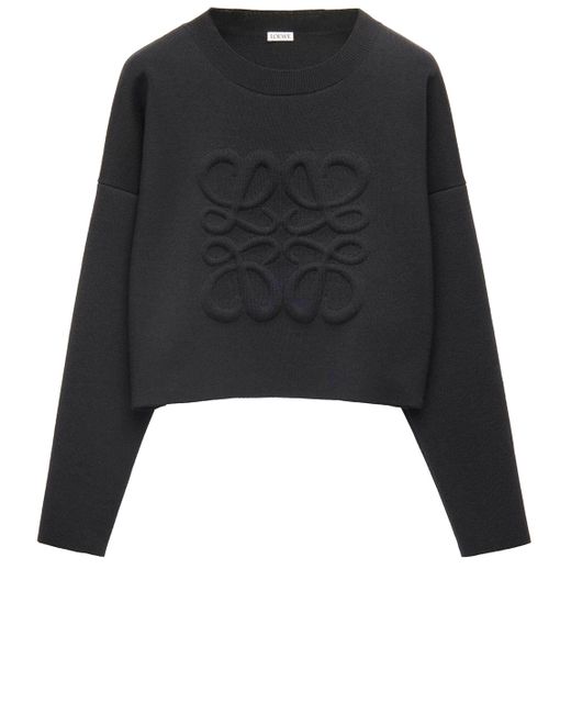 Loewe Black Short Anagram Sweater