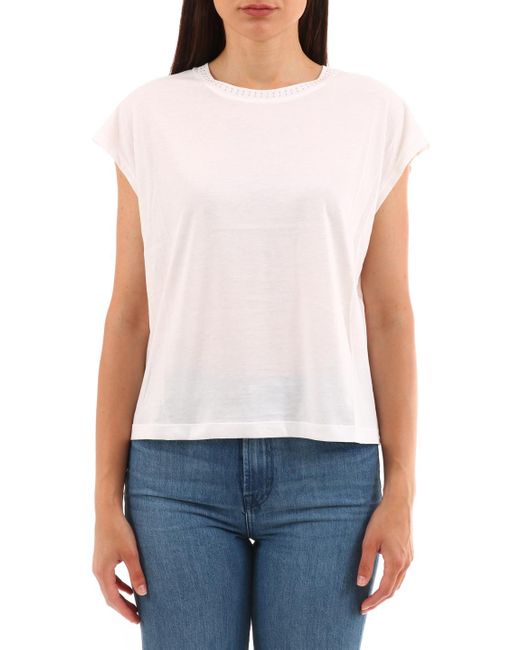 Celine T-shirt White Cotton - Lyst