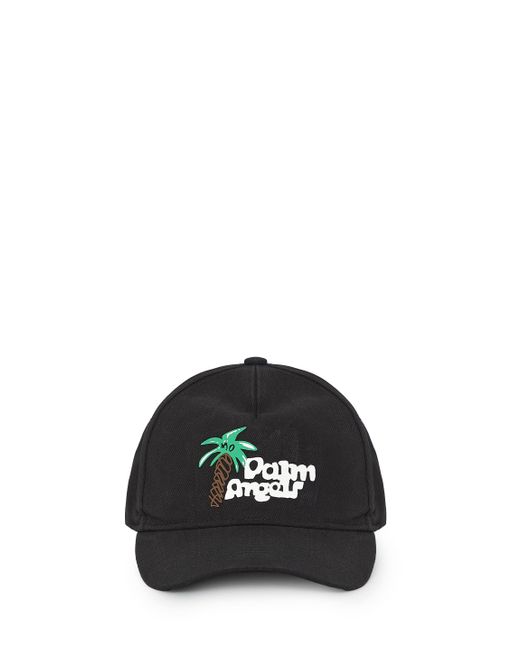 Palm Angels Black Embroidered Baseball Cap
