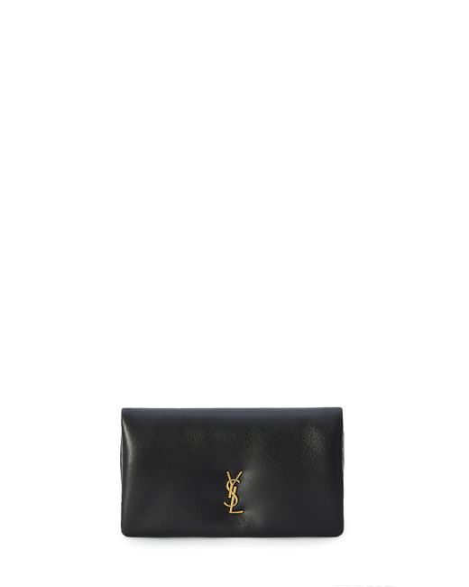 Saint Laurent White Large Bifold Wallet With Chain