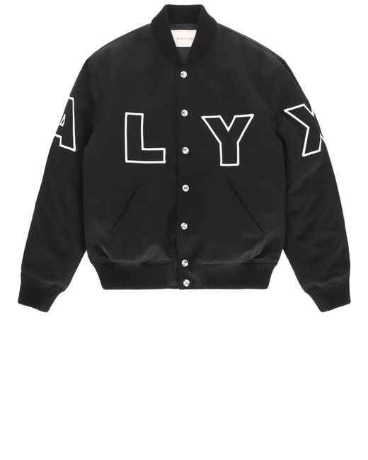 1017 ALYX 9SM Black Nylon Logo Varsity Jacket for men